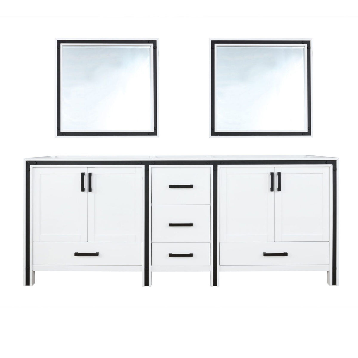 Lexora Ziva 84 in. White Double Sink Bath Vanity