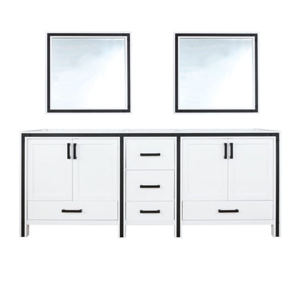 Lexora Ziva 84 in. White Double Sink Bath Vanity