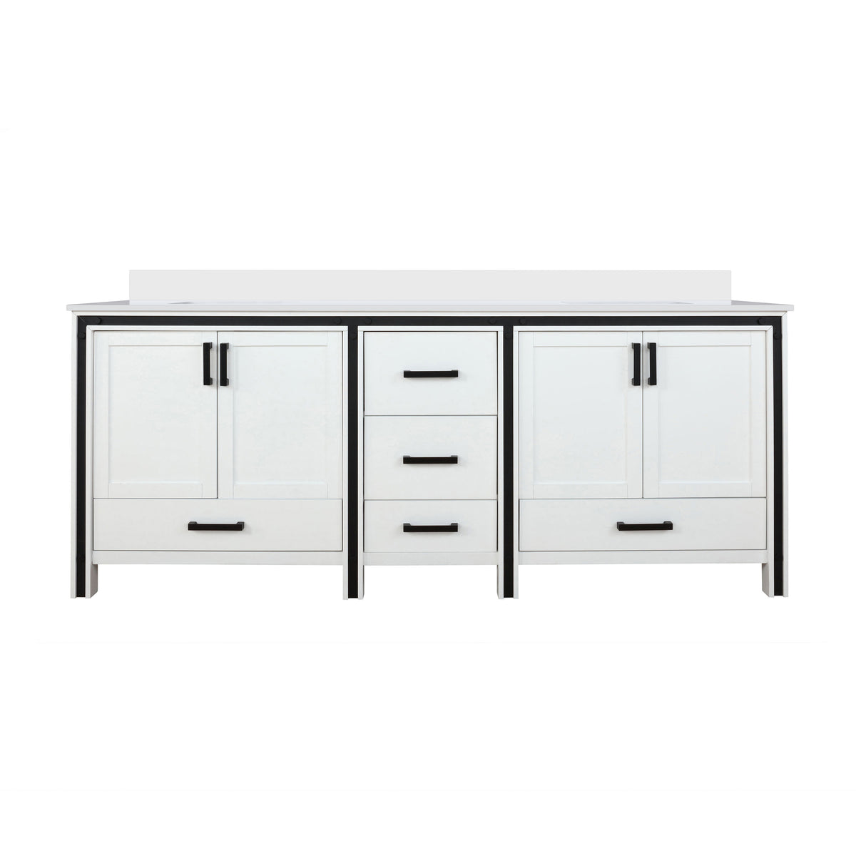 Lexora Ziva 84 in. White Double Sink Bath Vanity