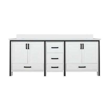Lexora Ziva 84 in. White Double Sink Bath Vanity