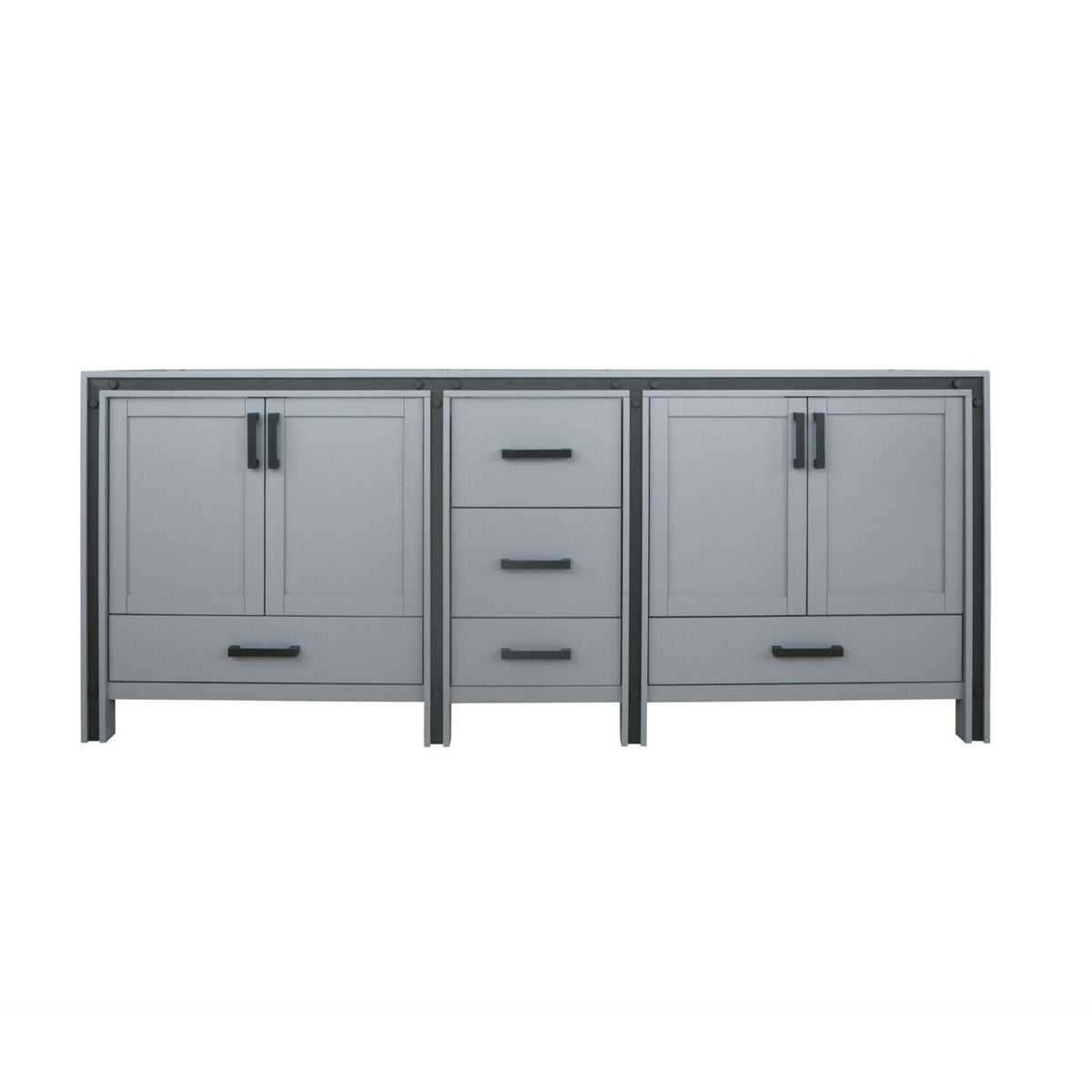 Lexora Ziva 84 in. Dark Grey Double Sink Bath Vanity
