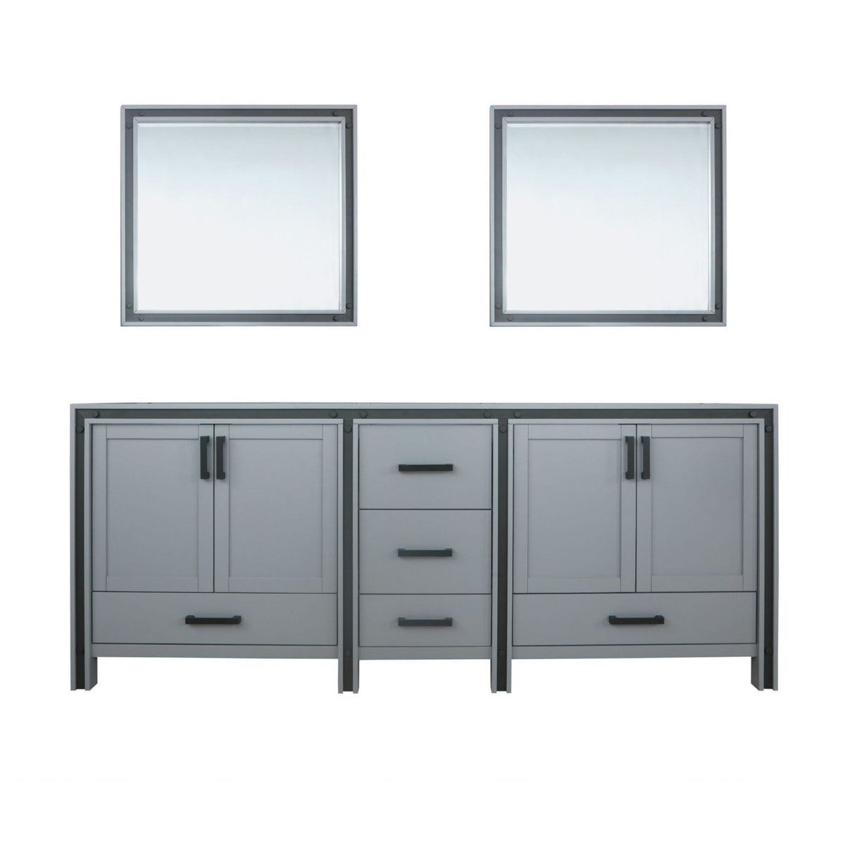 Lexora Ziva 84 in. Dark Grey Double Sink Bath Vanity