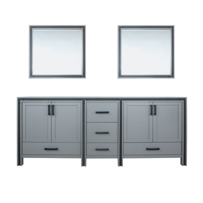 Lexora Ziva 84 in. Dark Grey Double Sink Bath Vanity