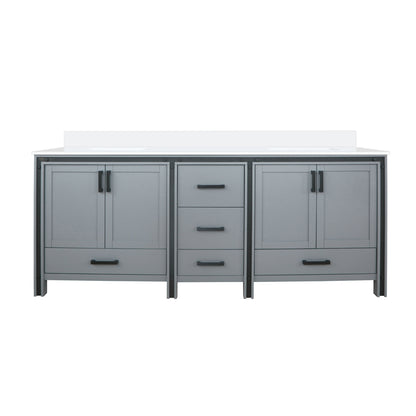 Lexora Ziva 84 in. Dark Grey Double Sink Bath Vanity