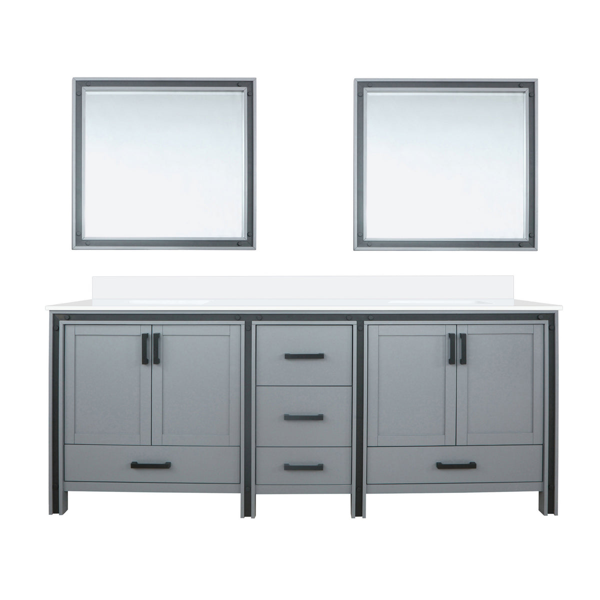 Lexora Ziva 84 in. Dark Grey Double Sink Bath Vanity