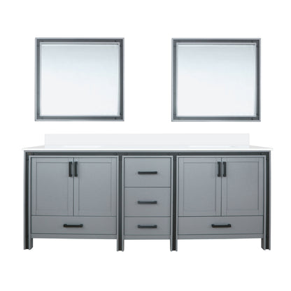 Lexora Ziva 84 in. Dark Grey Double Sink Bath Vanity