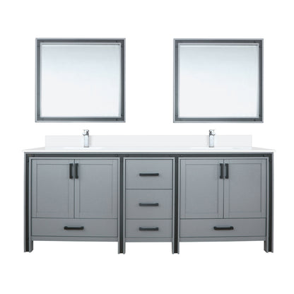 Lexora Ziva 84 in. Dark Grey Double Sink Bath Vanity