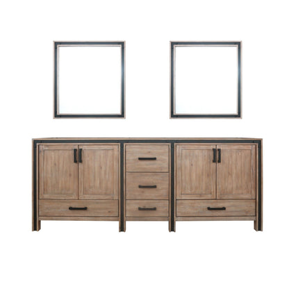 Lexora Ziva 84 in. Rustic Barnwood Double Sink Bath Vanity