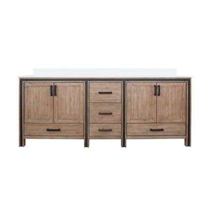 Lexora Ziva 84 in. Rustic Barnwood Double Sink Bath Vanity