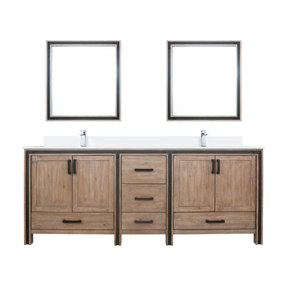 Lexora Ziva 84 in. Rustic Barnwood Double Sink Bath Vanity