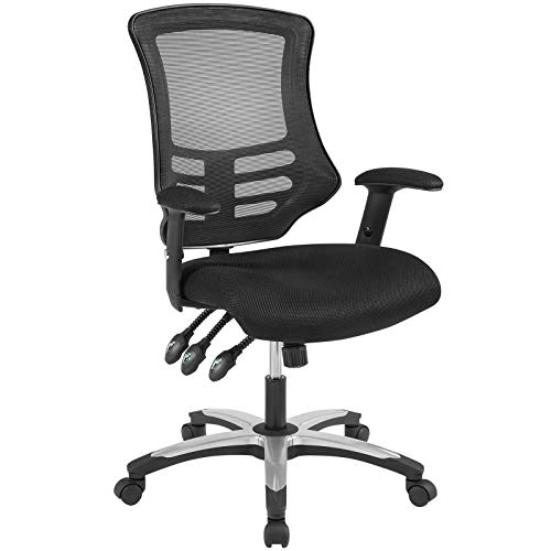 Modway Calibrate Mesh Adjustable Swivel Ergonomic Office Chair in Black