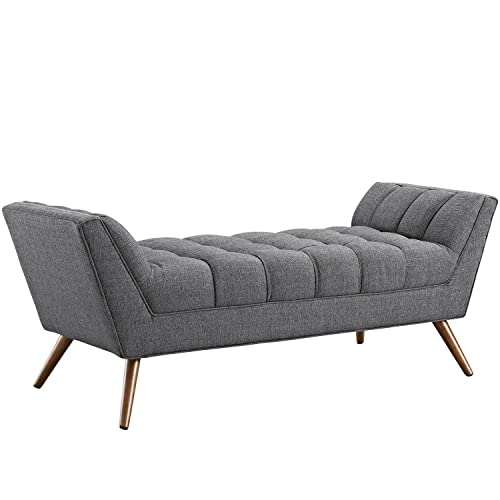 Modway Response Mid-Century Modern Bench Large Upholstered Fabric