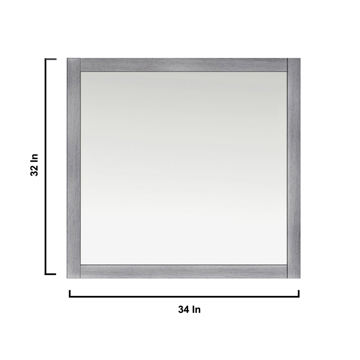 Jacques 36" Distressed Grey Single Vanity, no Top and 34" Mirror - Left Version