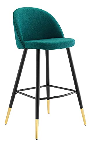 Modway Cordial Fabric Upholstered Dining Bar Stools in Teal - Set of 2