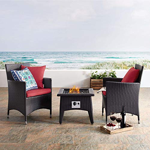 Modway EEI-3724-EXP Convene 3 Piece Set Outdoor Patio with Fire Pit,