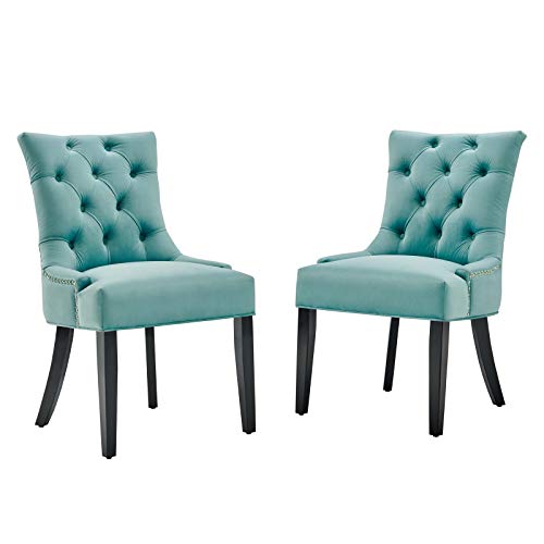 Modway Regent Tufted Performance Velvet Dining Side Chairs - Set of 2, Dusty Rose