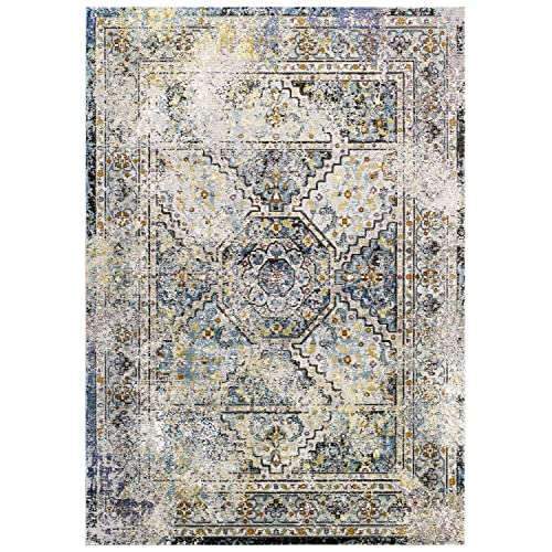 Modway Kaede Distressed Vintage Floral Moroccan Trellis Area Rug