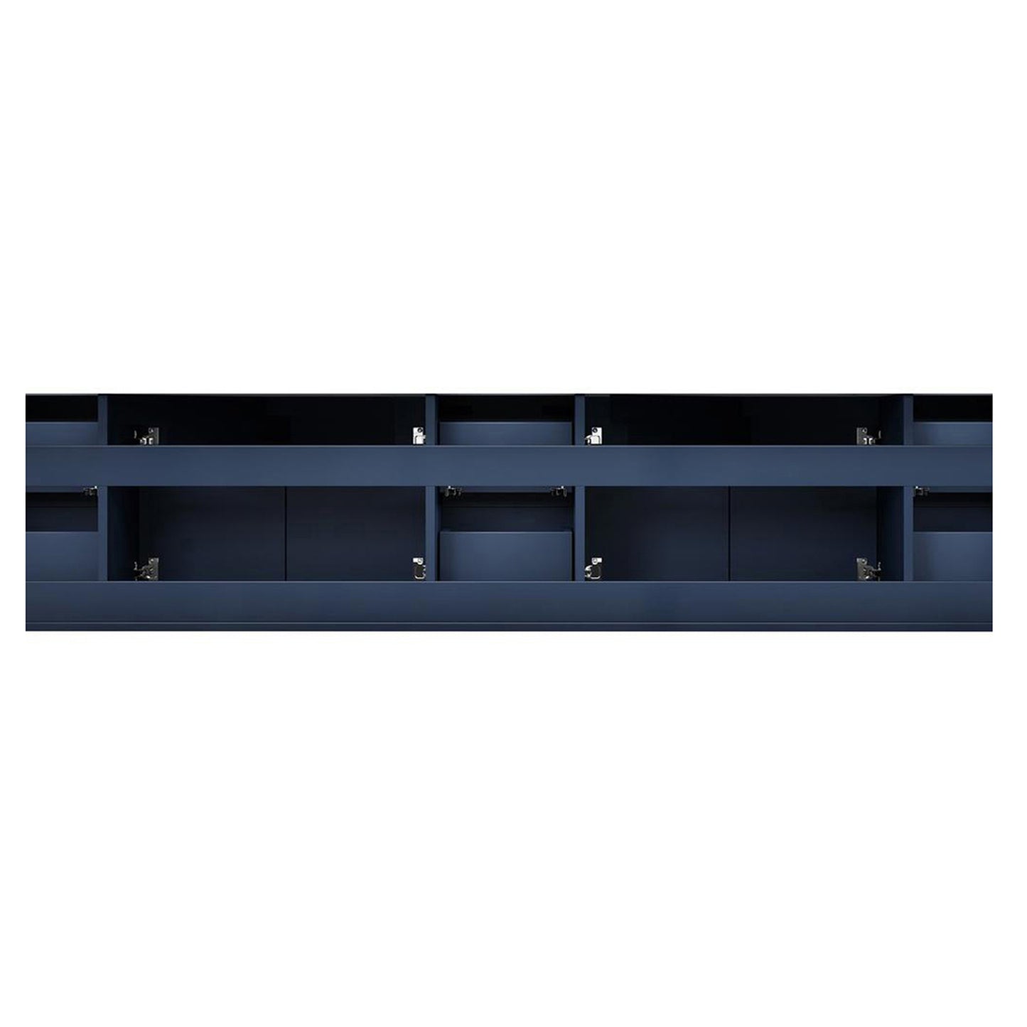 Geneva 84" Navy Blue Double Vanity, no Top and 36" LED Mirrors