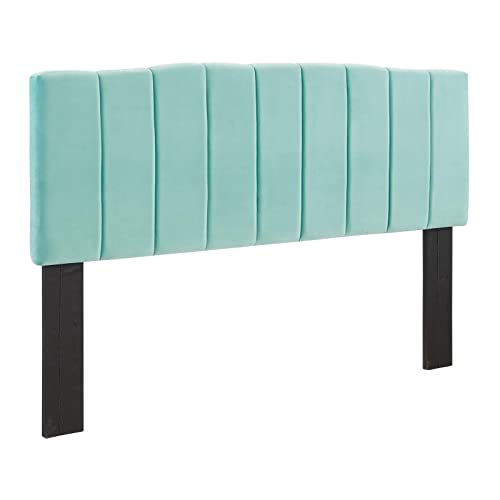 Modway Camilla Channel Tufted Performance Velvet California King Headboard in Mint, King King