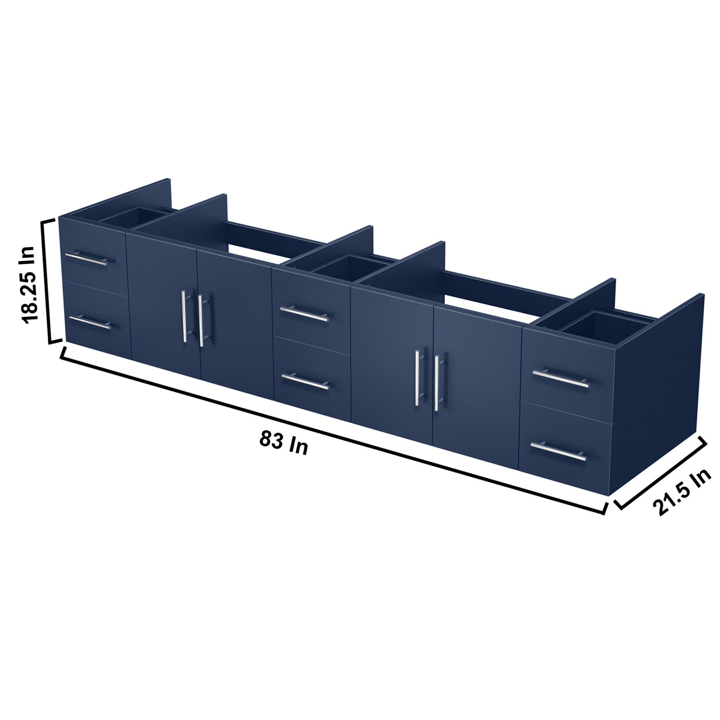 Geneva 84" Navy Blue Vanity Cabinet Only