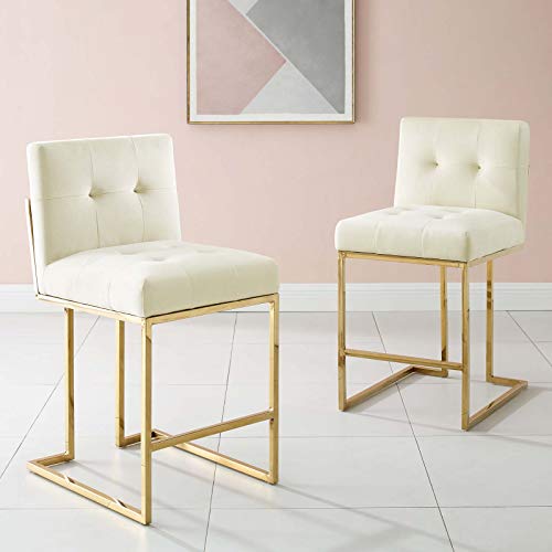 Modway Privy Stainless Steel Performance Velvet Counter Stool
