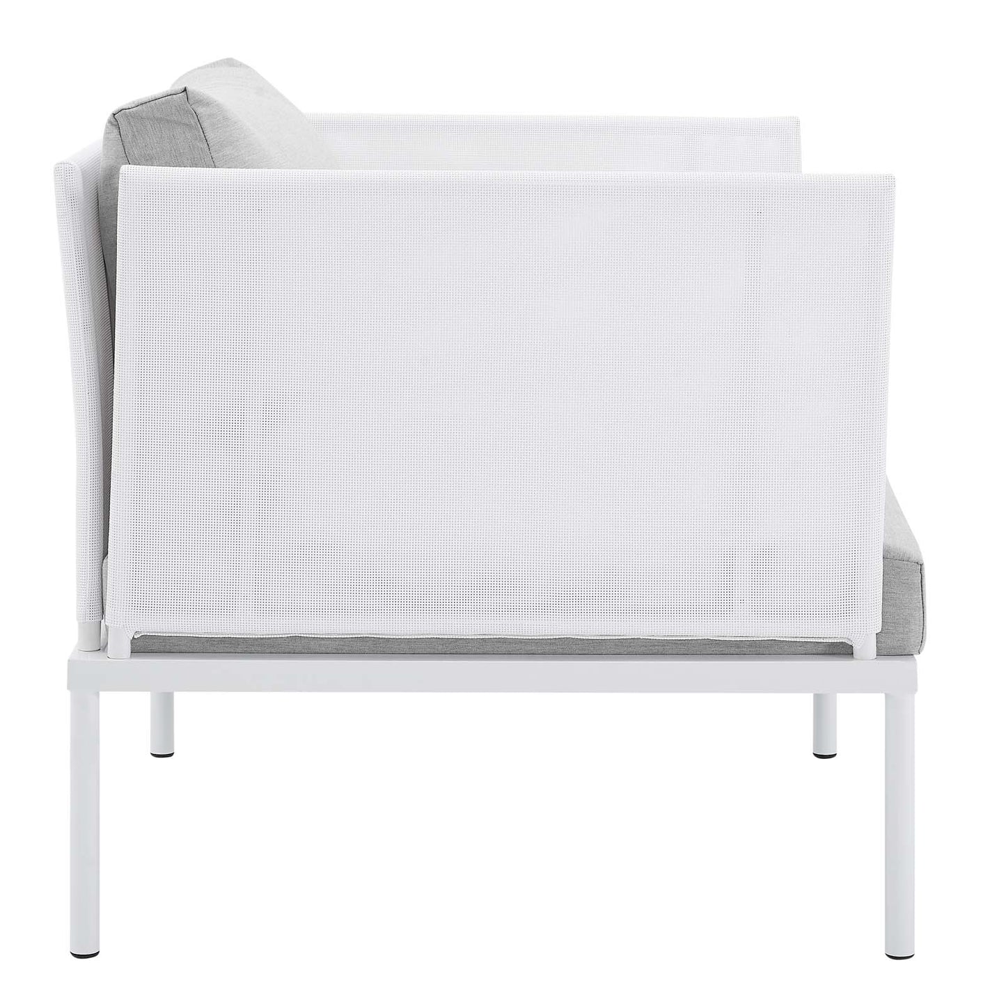 Modway EEI-4955-WHI-GRY Harmony Sunbrella White Gray Outdoor Patio Aluminum Armchair