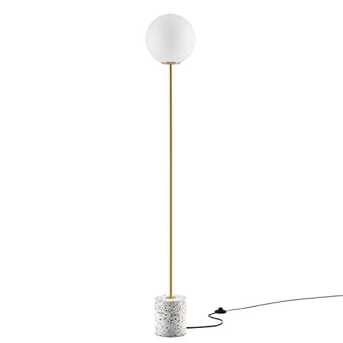 Modway Logic 63" Contemporary Terrazzo Metal Floor Lamp - White Finish