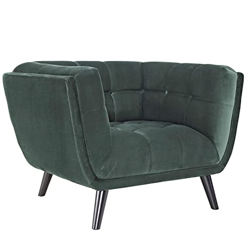 Modway Bestow Mid-Century Armchair Upholstered Velvet Fabric Button