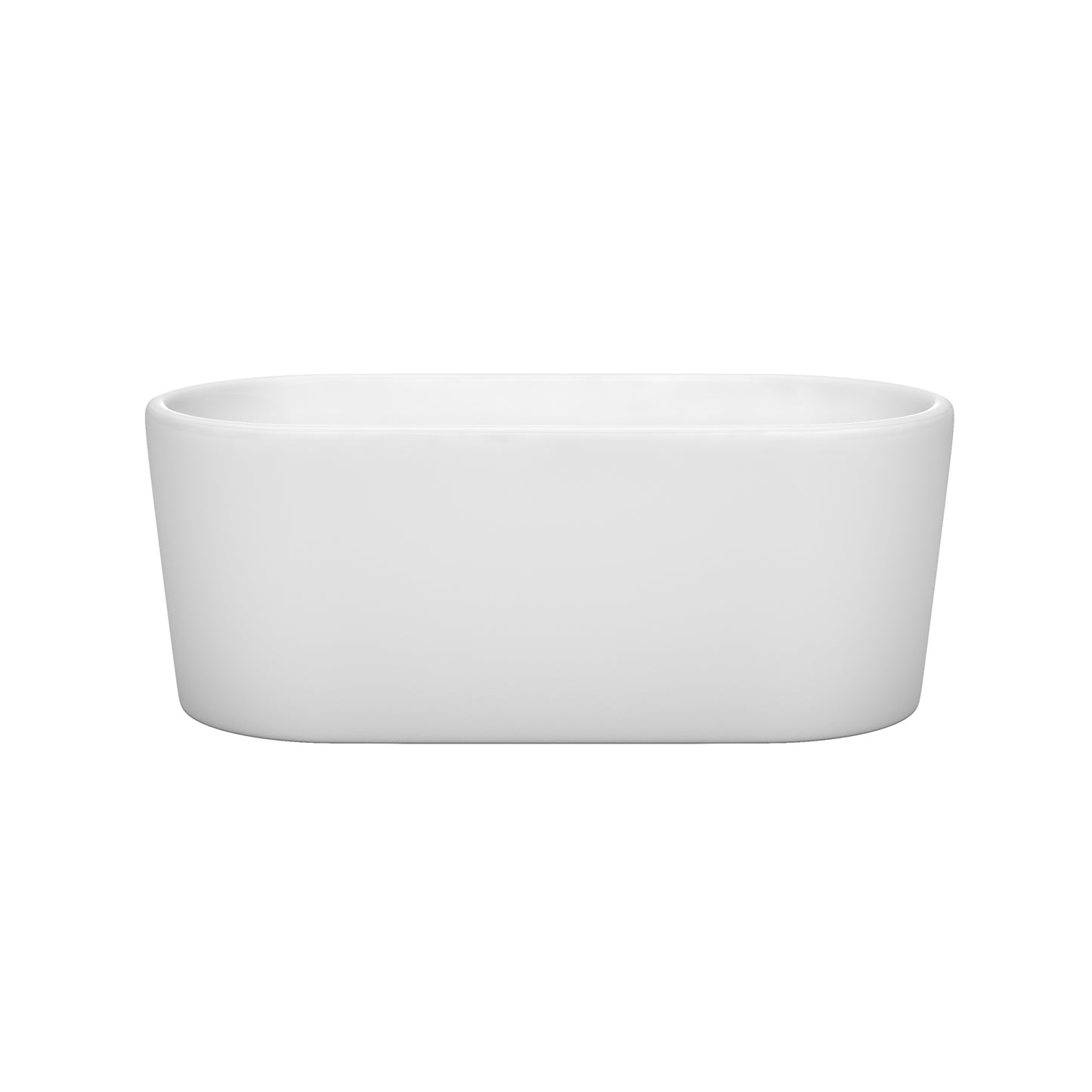 Ursula 59 Inch Freestanding Bathtub in White with Matte Black Drain and Overflow Trim