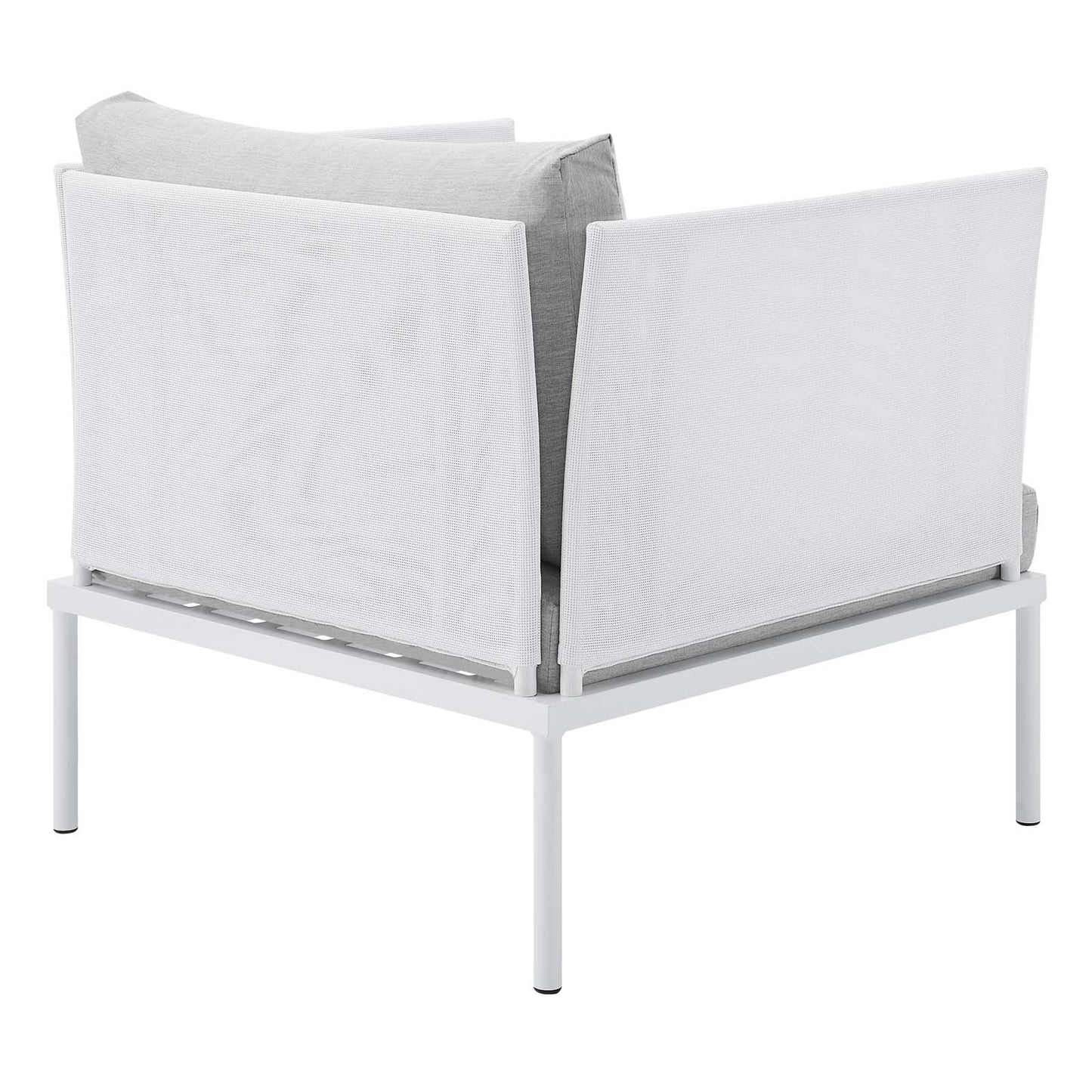 Modway EEI-4955-WHI-GRY Harmony Sunbrella White Gray Outdoor Patio Aluminum Armchair