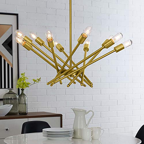 Modway Cherish Contemporary Modern Brass Metal Pendant Light Ceiling Light Fixture