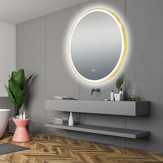 36" LED Round Mirror (Brushed Gold) Madelyn Series