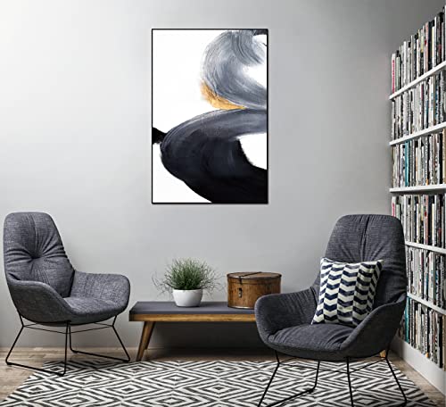 Whiteline Modern Living Sara 48"x32" Canvas Wall Art, Black PS Frame