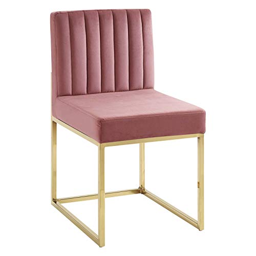 Modway Carriage Channel Tufted Sled Base Performance Velvet Dining Chair