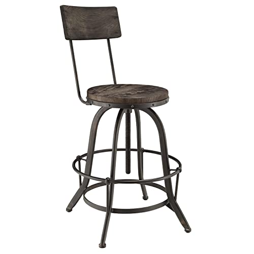 Modway Procure Wood Bar Stool in Black
