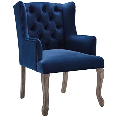 Modway Realm French Vintage Tufted Performance Velvet Kitchen and Dining Room Arm Chair