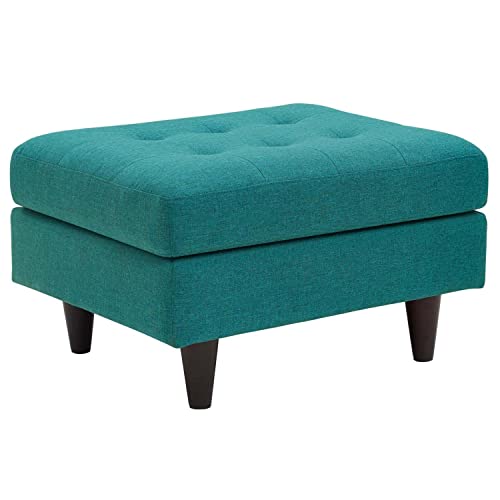 Modway Empress Mid-Century Modern Upholstered Fabric Ottoman In Wheatgrass