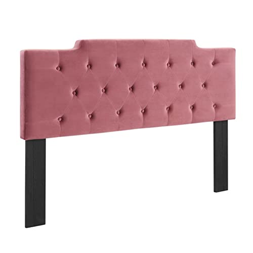 Modway Juliet Tufted Performance Velvet California King Headboard in Dusty Rose