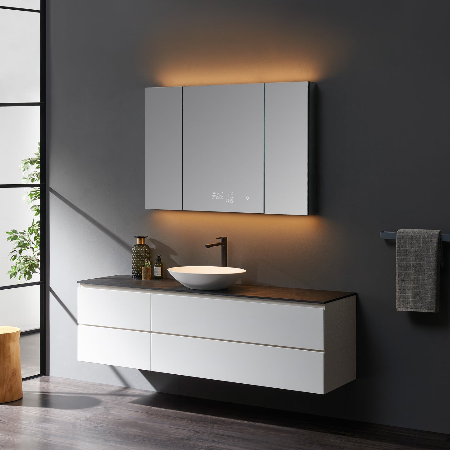 Savera 48" Widex32" Tall LED Medicine Cabinet w/ Defogger
