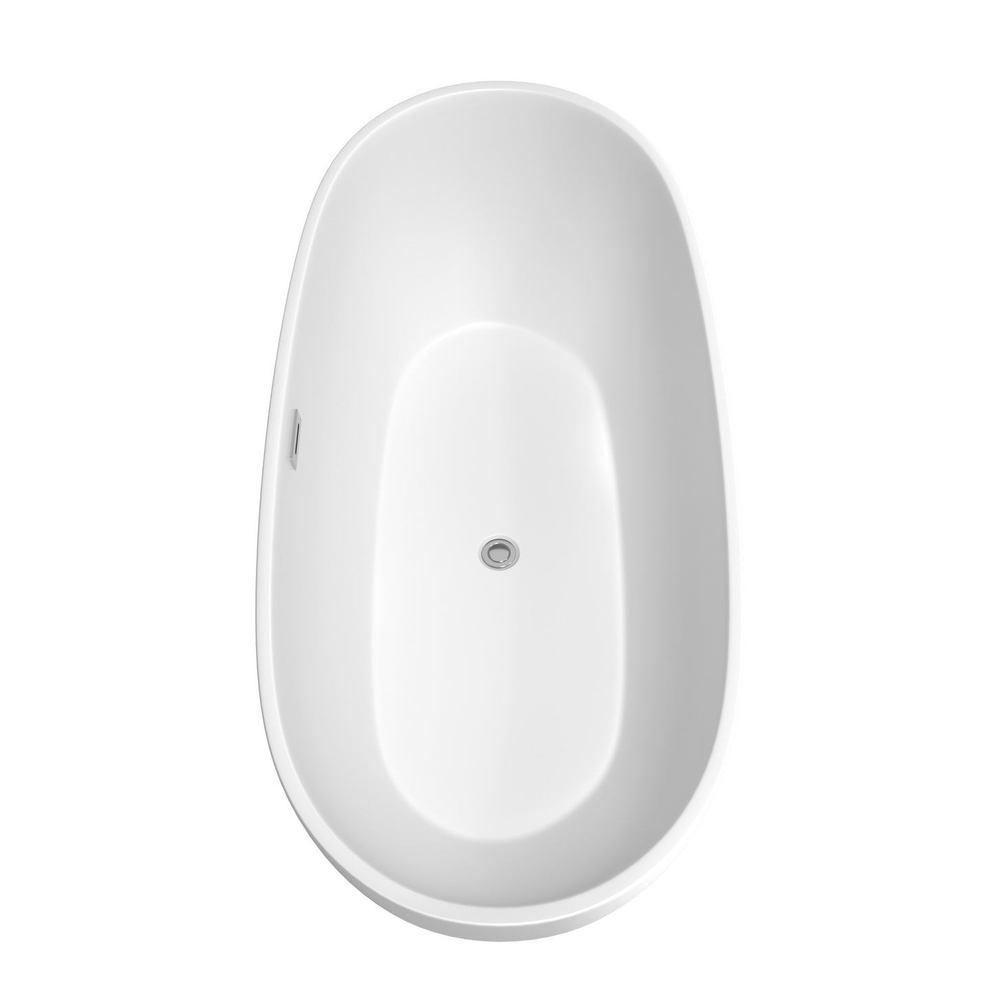 Juno 71 Inch Freestanding Bathtub in Matte White with Floor Mounted Faucet, Drain and Overflow Trim in Polished Chrome