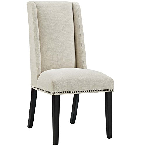 Modway Baron Modern Tall Back Wood Upholstered Fabric Parsons Kitchen and Dining Room Chair