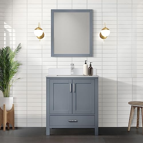 Lexora Jacques Bath Vanity and White Quartz Top