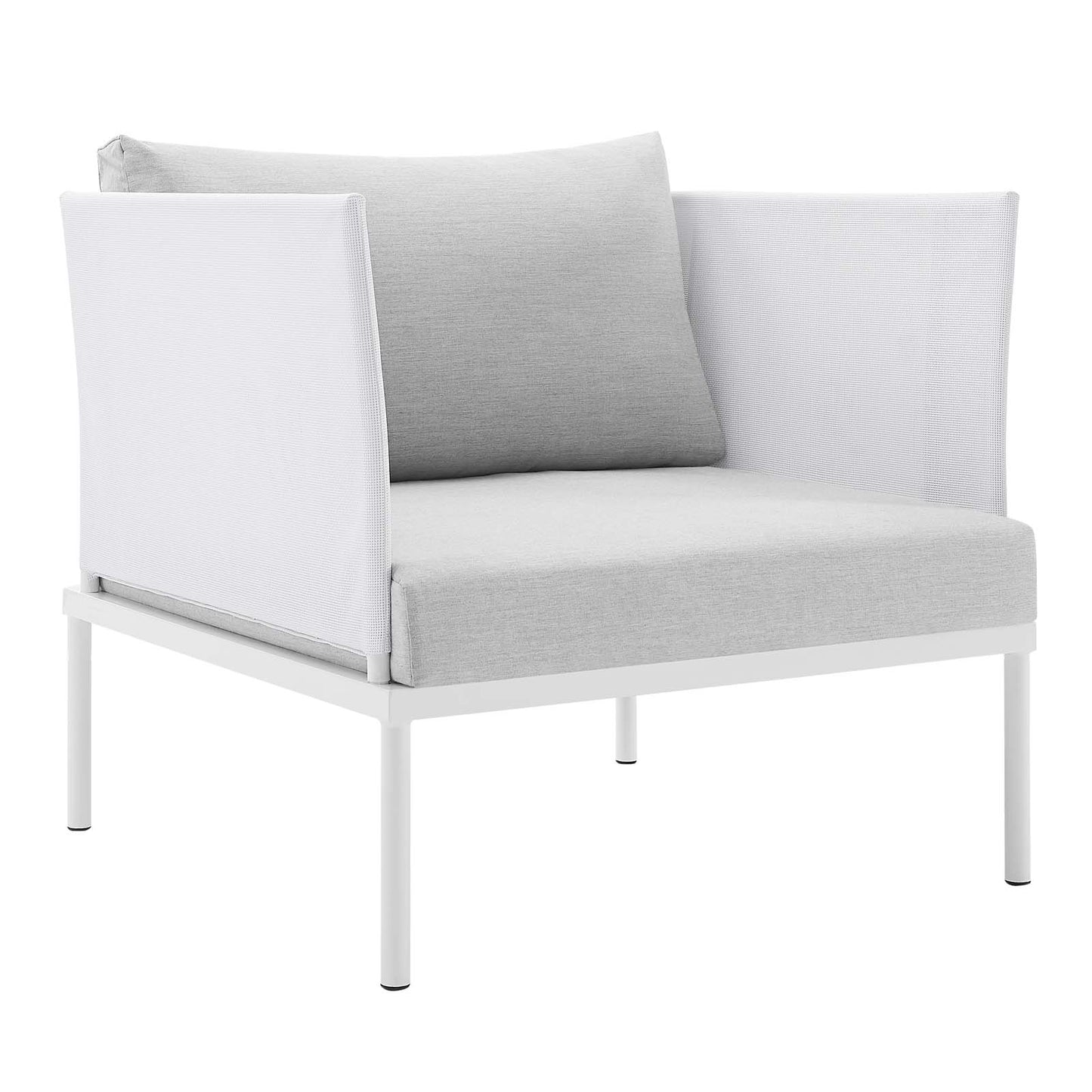 Modway EEI-4955-WHI-GRY Harmony Sunbrella White Gray Outdoor Patio Aluminum Armchair