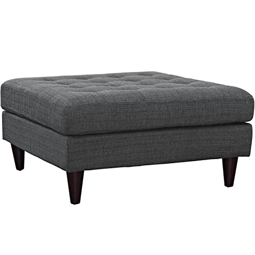 Modway Empress Mid-Century Modern Upholstered Fabric Ottoman In Wheatgrass