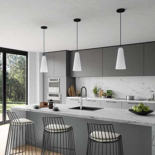 Beacon 1-Light Pendant Light in Opal Black