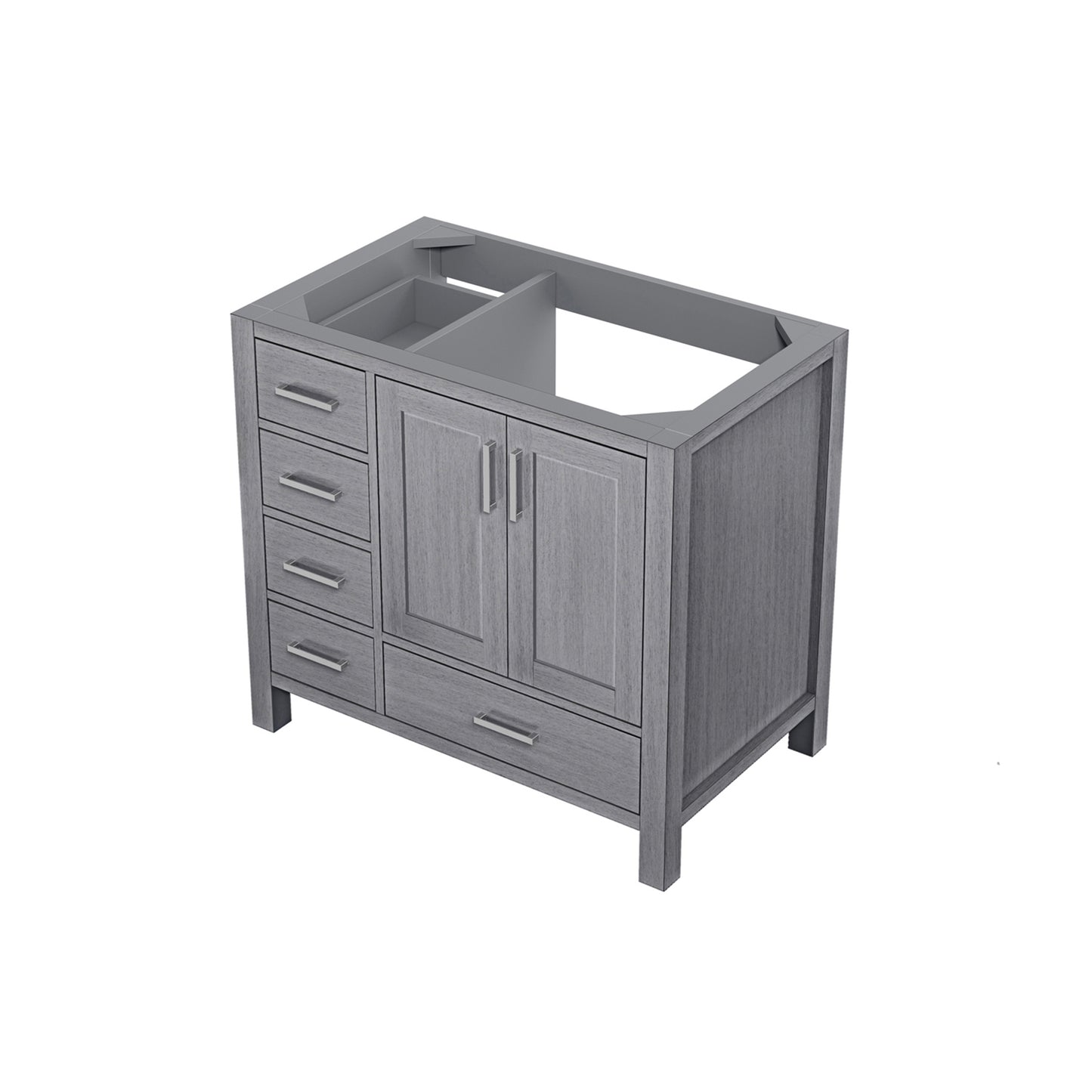 Jacques 36" Distressed Grey Vanity Cabinet Only - Right Version