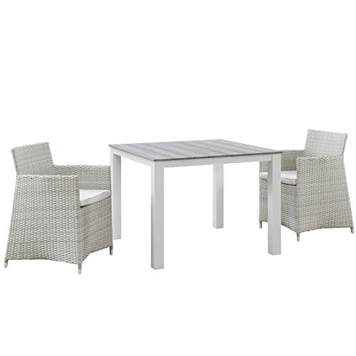 Modway Junction 3 Piece Outdoor Patio Wicker Dining Set