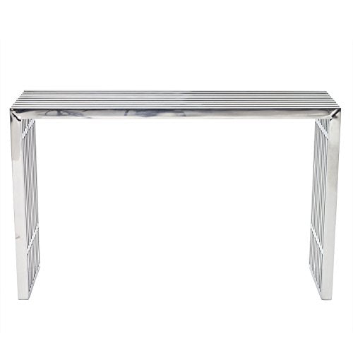 Modway Gridiron Contemporary Modern Stainless Steel Console Table