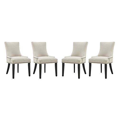 Modway Marquis Fabric Dining Chair in Beige