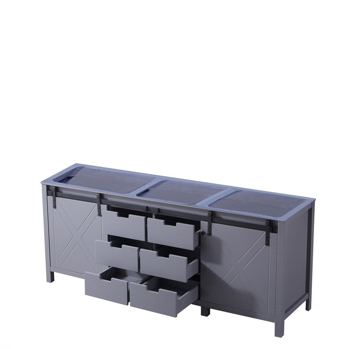 Marsyas 80" Dark Grey Vanity Cabinet Only